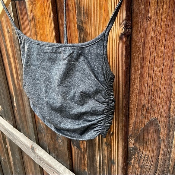 NIA The Brand Size X-Small Workout Racer Back Tank Gray Bra Rouched - Picture 3 of 7